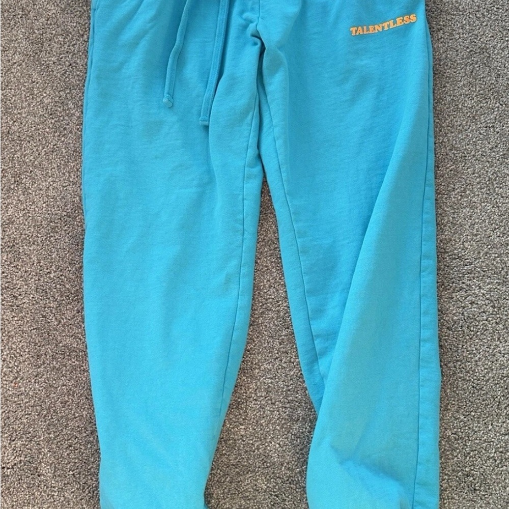 TALENTLESS Kids Aqua Joggers with‎ Orange Logo